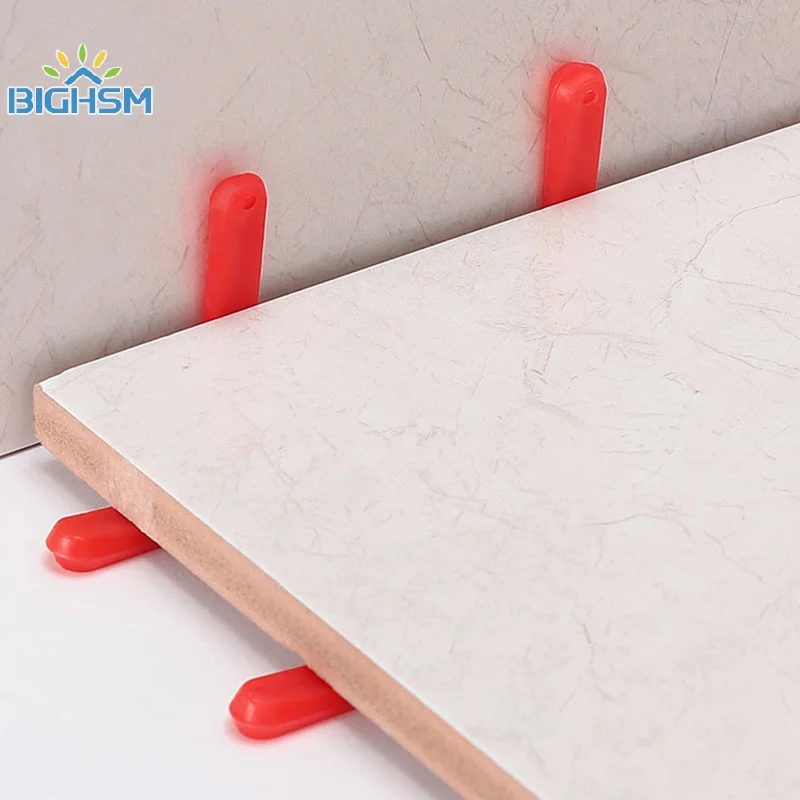 100Pcs lastic Tile Spacers Reusable Positioning Clips Wall Flooring Red Leveler Wall Tile Leveling System Laying Tiling Tool