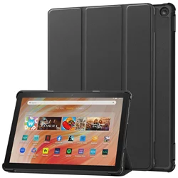 Case for Amazon Fire HD 10 (2023) 10 Inch Tri-Folding Stand Smart Leather Tablet Cover for Fire HD 10 2023 Anti-drop Case