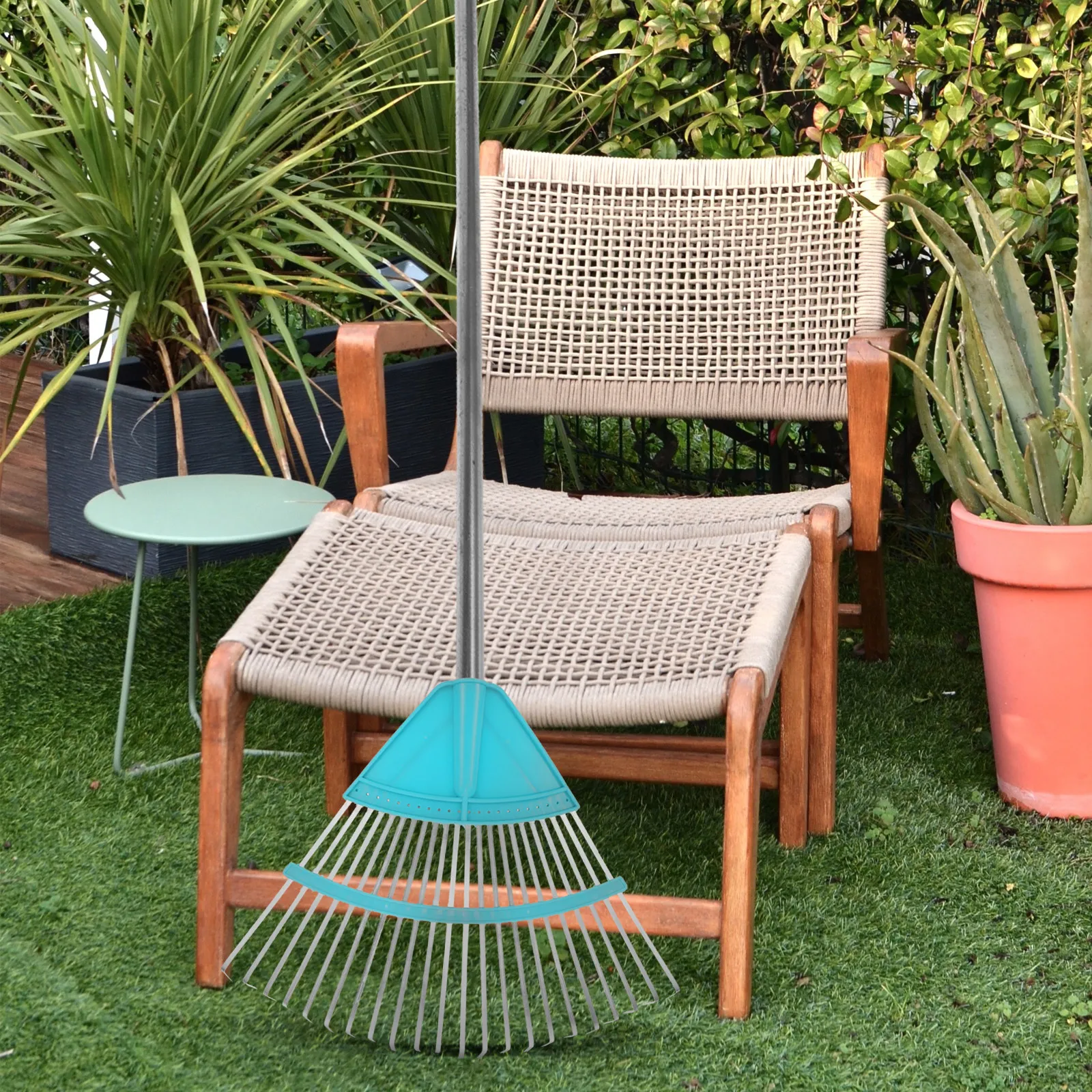 Metal Rake Head Replacement Thick Curved Teeth Leaf Rake for Garden Lawn Artificial Grass Landscaping Heavy Duty Cleaning