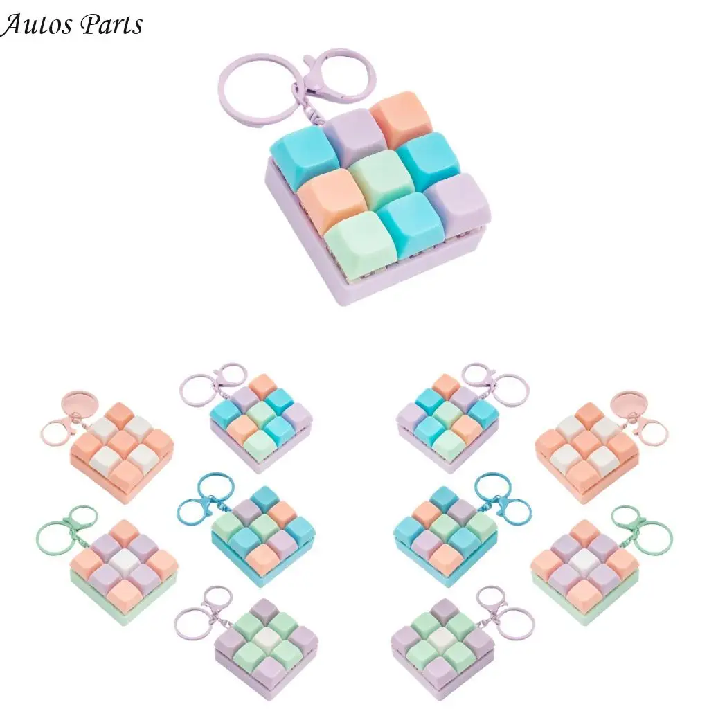 

57BA Portable Mini Keyboard Keyring Twitch Clickers Sensory Toy Gift For Anxiety Relief