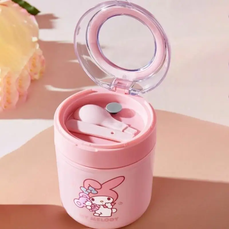 520Ml Cartoon Sanrio My Melody Breakfast Cup Cinnamoroll Kawaii Portable 304 Insulated Milk Cup Lunch Box Lunch Bag Girl Gift