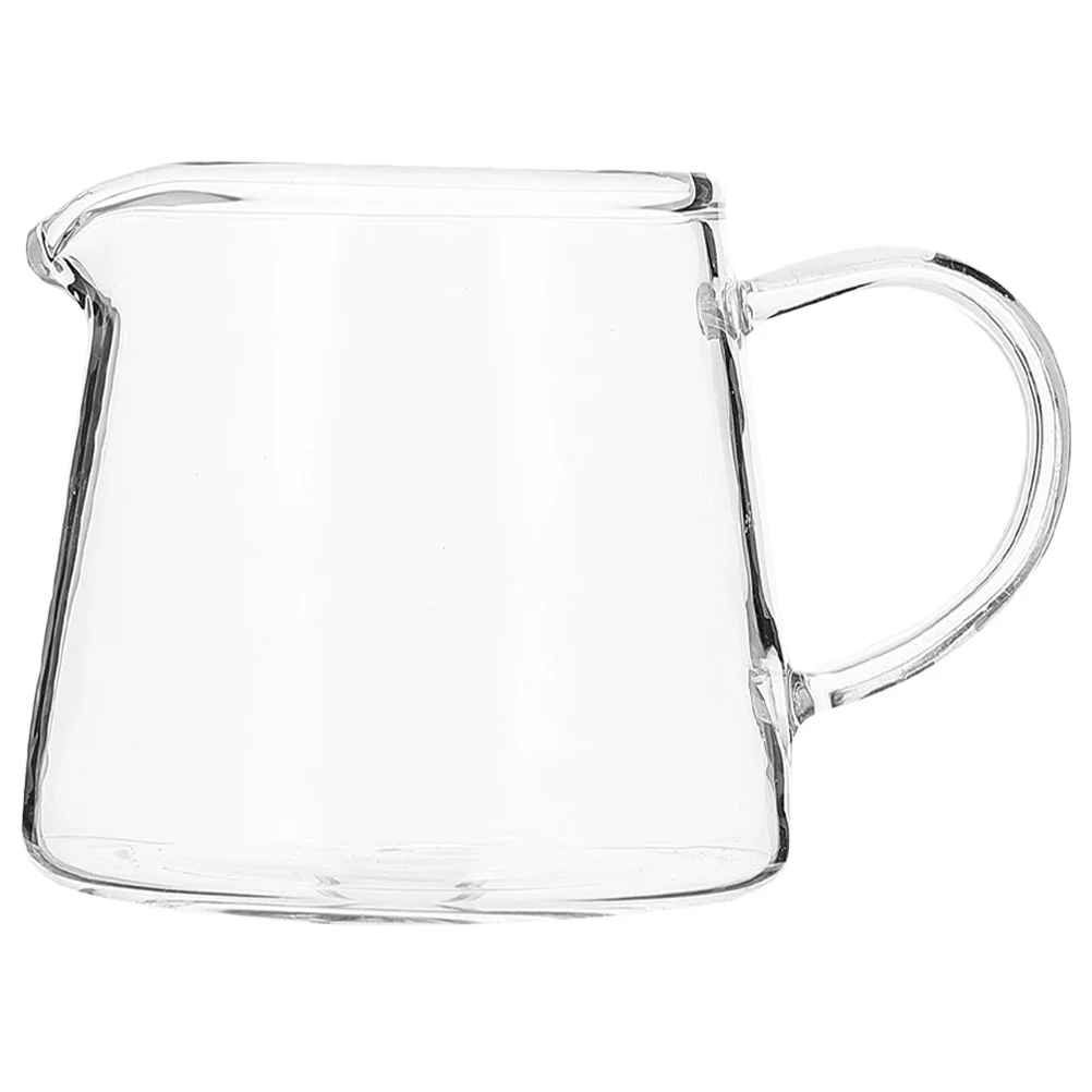 

Glass Milk Cup Heat Resistant Transparent Coffee Creamer Pitcher Large Capacity Comfortable Handle Creamer Pitcher