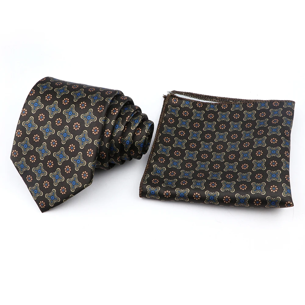 Conjunto de corbatas Jacquard de Cachemira para hombre, pañuelos cuadrados de bolsillo de poliéster, decoración de traje, regalo para hombres, accesorios de oficina y boda