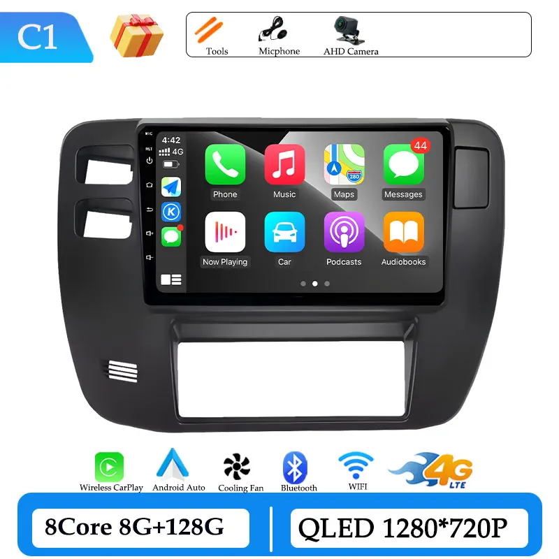 Draadloze CarPlay voor Nissan Patrol Y61 2002-2004 9 inch Android 15 GPS Navigatie Autoradio Video Multimedia Speler DSP Stereo - afbeelding 1