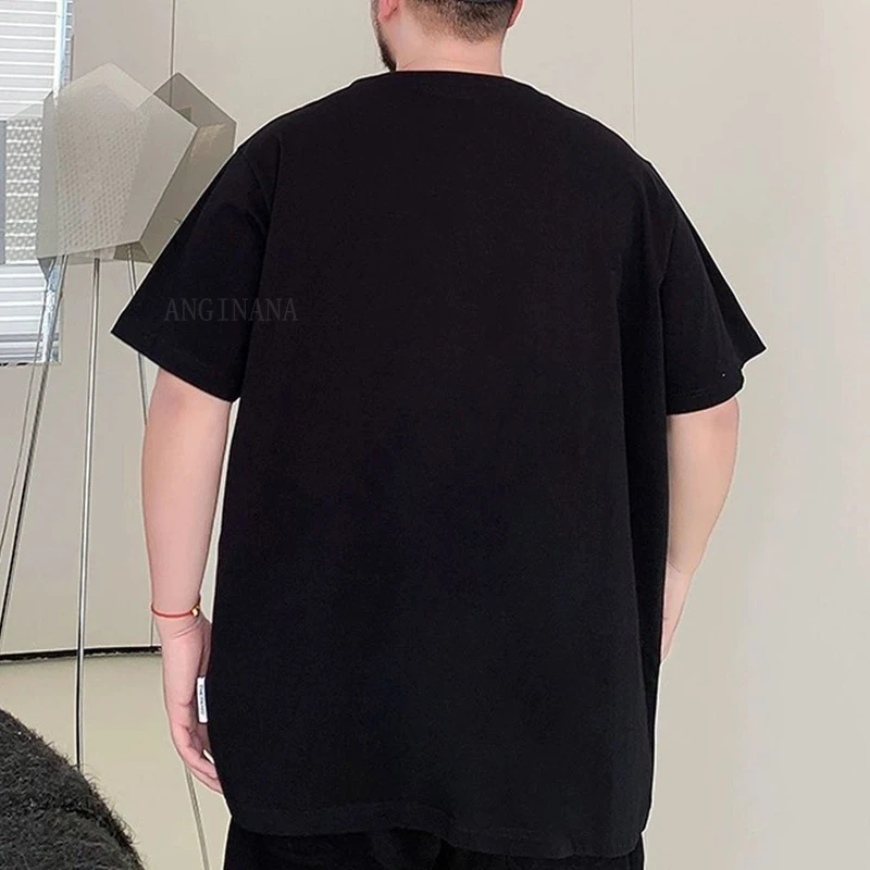 Plus size 15XL 210KG men\'s T-shirt cotton multi-color large 12XL 8XLshort sleeved round neck loose black and white oversized top