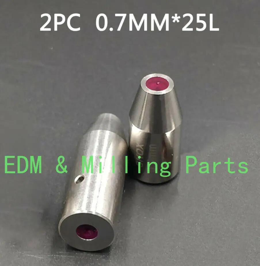 

2PCS CNC EDM Drilling/Puncher Part Drill Wire Cut Ruby Electrical Guide OD 0.7MM*25MM For Drilling Puncher Mill Part