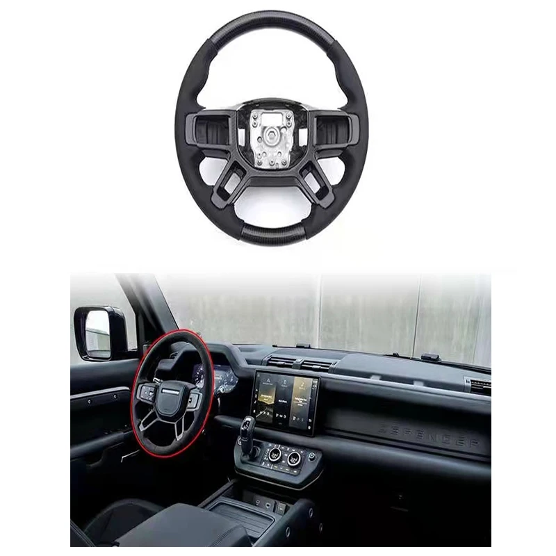 

Для Land Rover Defender 90 110, рулевое управление, автомобильные рулевые колеса из углеродного волокна для автомобиля