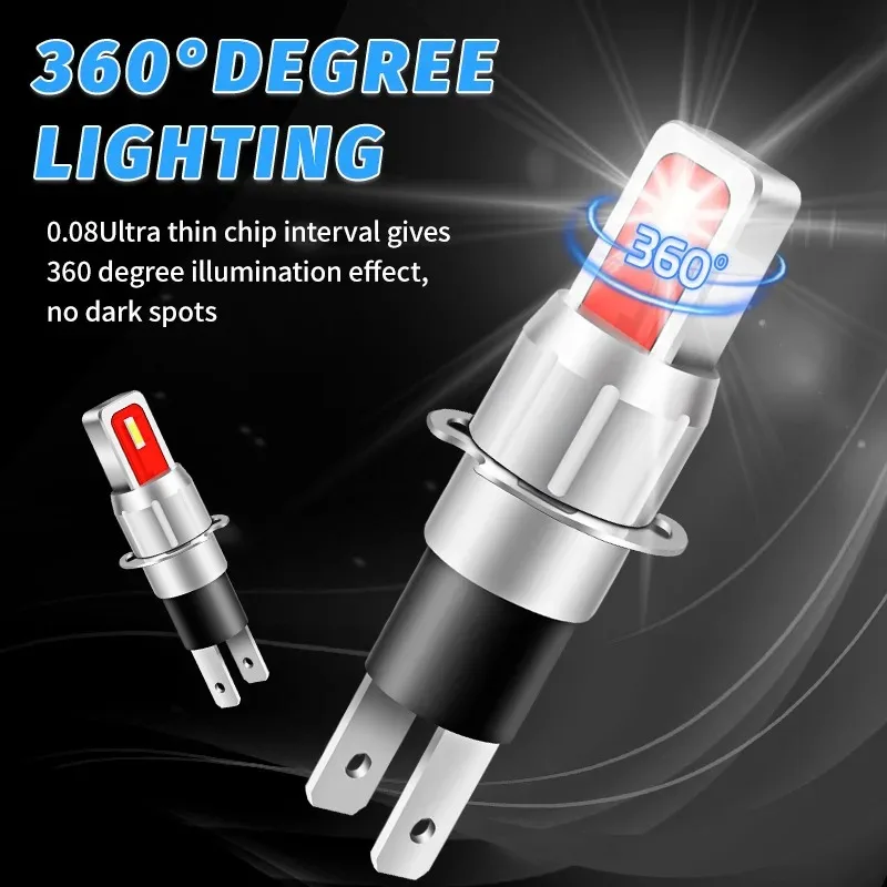 2PCS H3C High Power Scheinwerfer Tagfahrlicht h3c LED Vorne und Hinten Nebel Licht Weiß Gelb Lampen Auto zubehör 12V Canbus – Detail 6