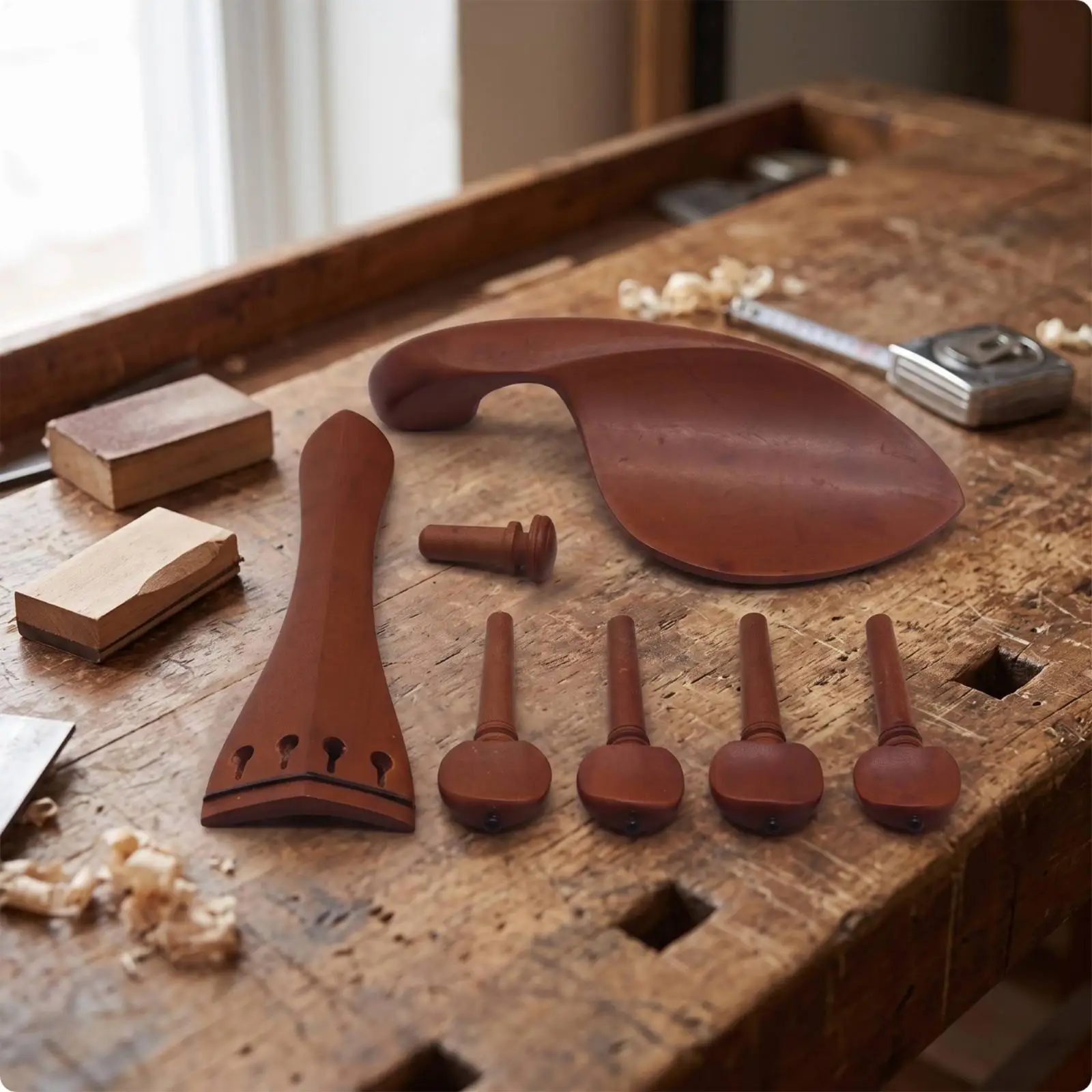 Carved Jujube Wood Violin Neck Support Knob Durable Fittings Kit Violin Accessories for Maintenance