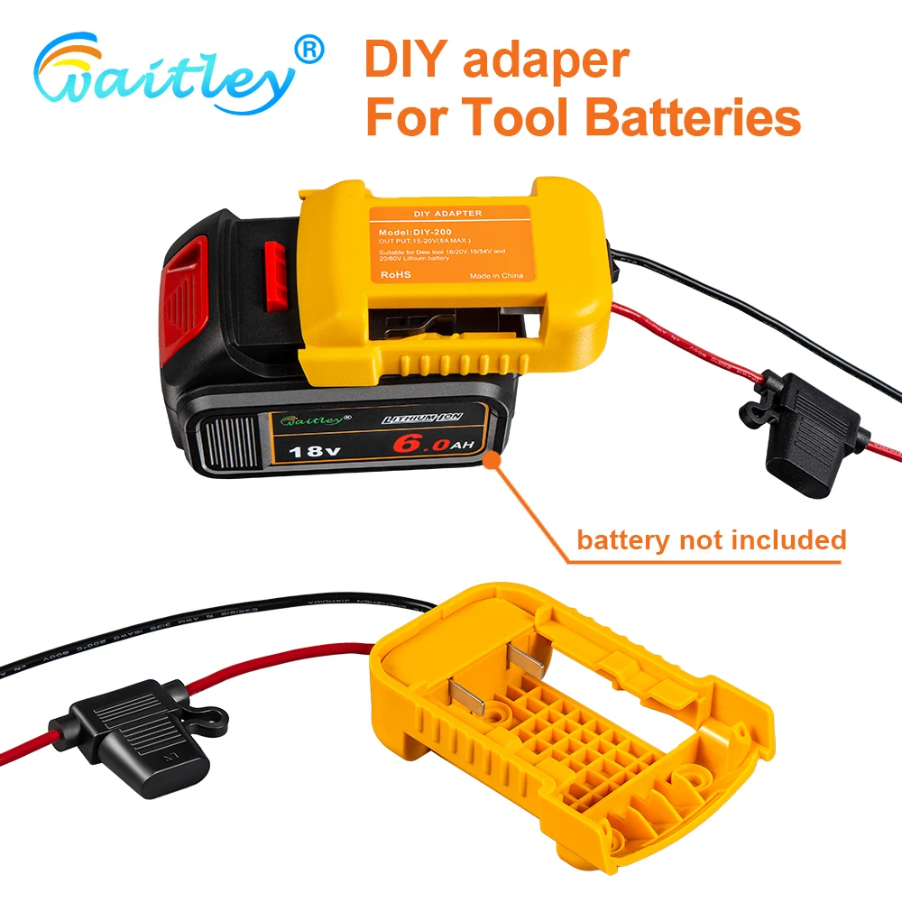 External Battery Adapter Converter Compatible with Dewalt Battery DIY Power Tool box mod Plug accessories kit electric extension