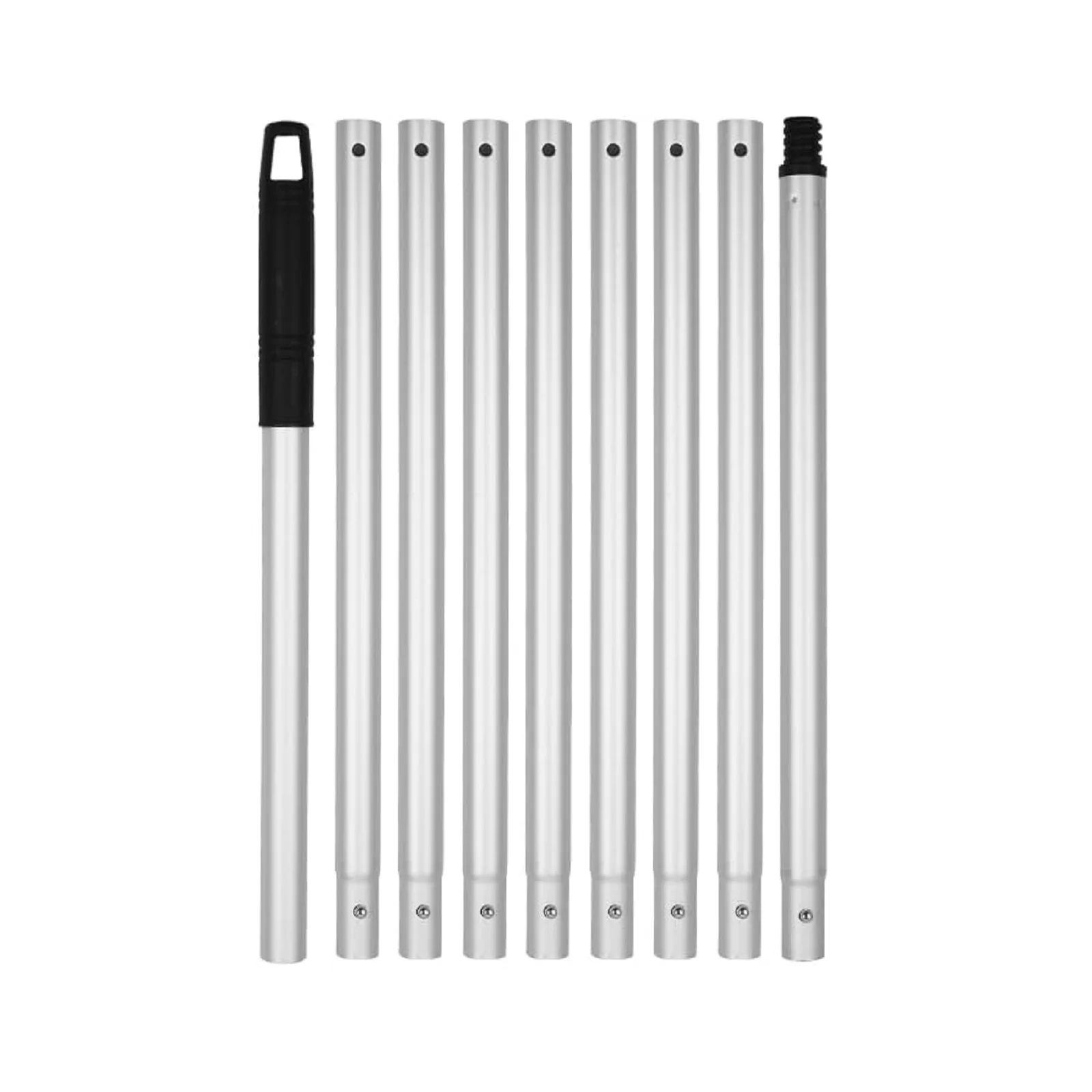 1Set 12ft Extension Pole For High Ceilings Aluminum Alloy 9 Sections Telescopic Pole Extension Arm With Threaded End