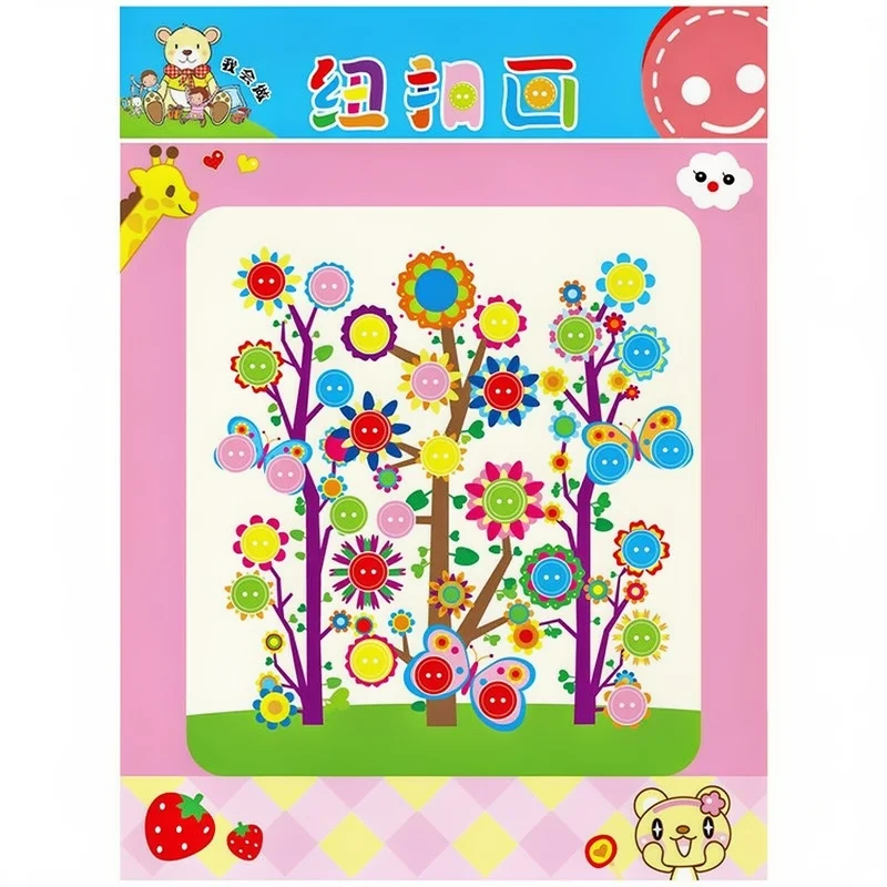 5 pezzi/set adesivi per bottoni fai da te per bambini giocattoli bottoni fatti a mano pittura disegno kit artigianali giocattolo educativo precoce per bambini