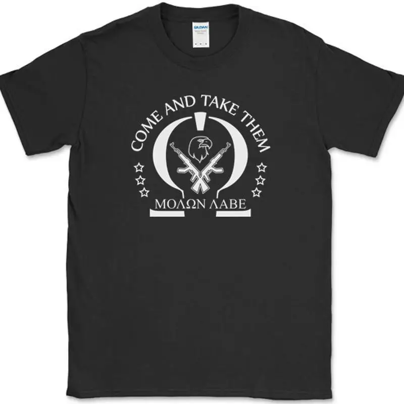 

Molon Labe Come and Take Them T-Shirt Guns Sparta Liberty Freedom Cotton Tee