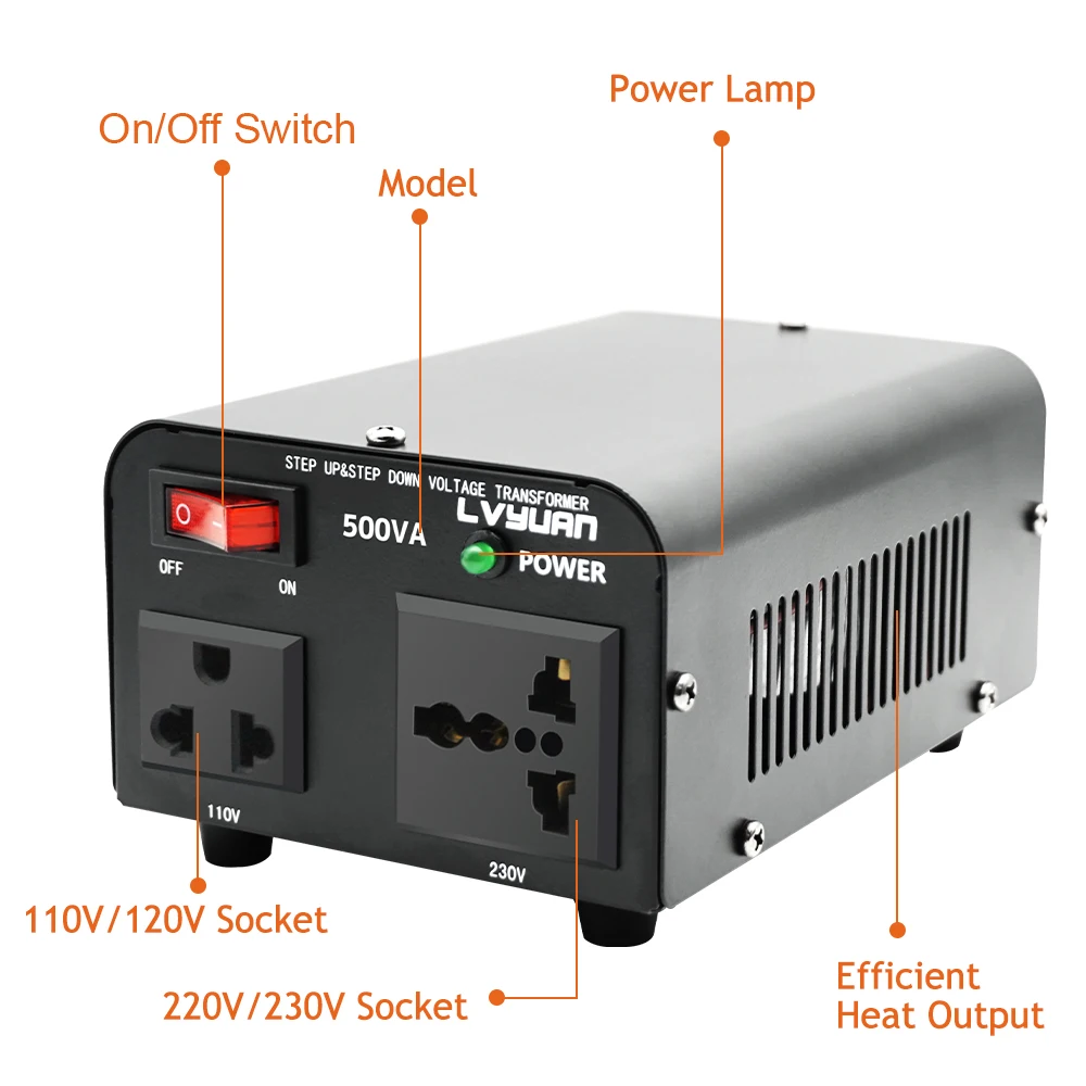 Imagem -02 - Transformador de Tensão Lvyuan 800w Soquete Universal e Americano Ac110v e 220v Trocador de Tensão Aplicável a Vários Países