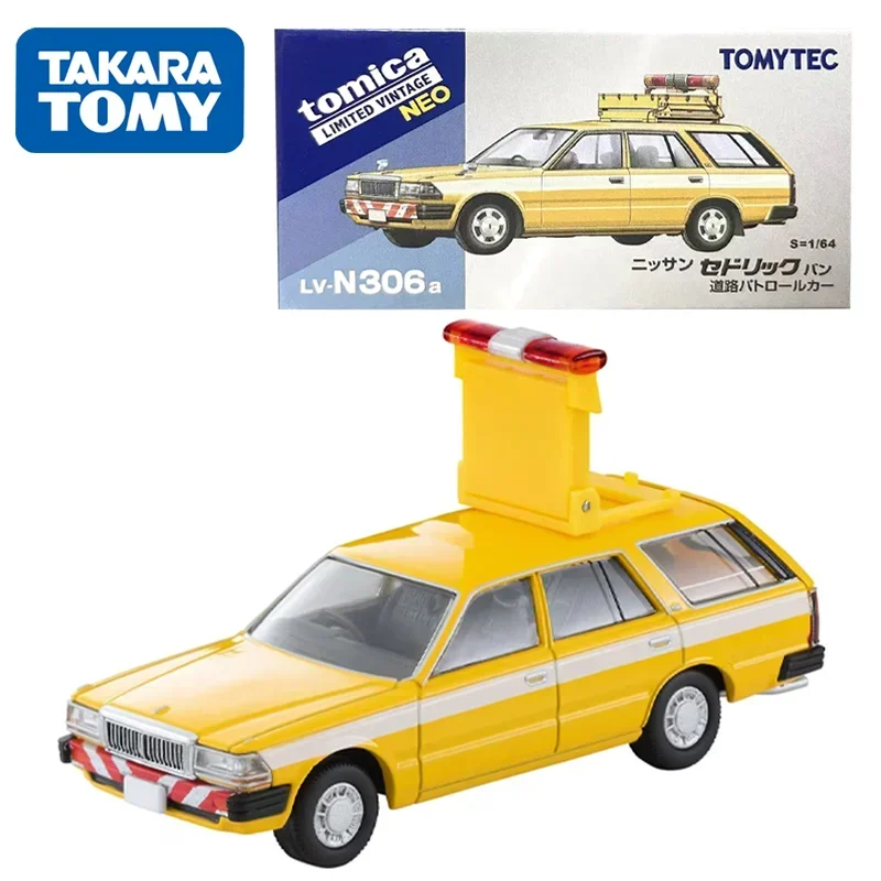 Takara Tomy Tomytec Tomica 1/64 TLV-N306a Nissan Cedric Van Road Patrouille Auto Legering Speelgoed Motor Diecast Metalen Model Cadeau