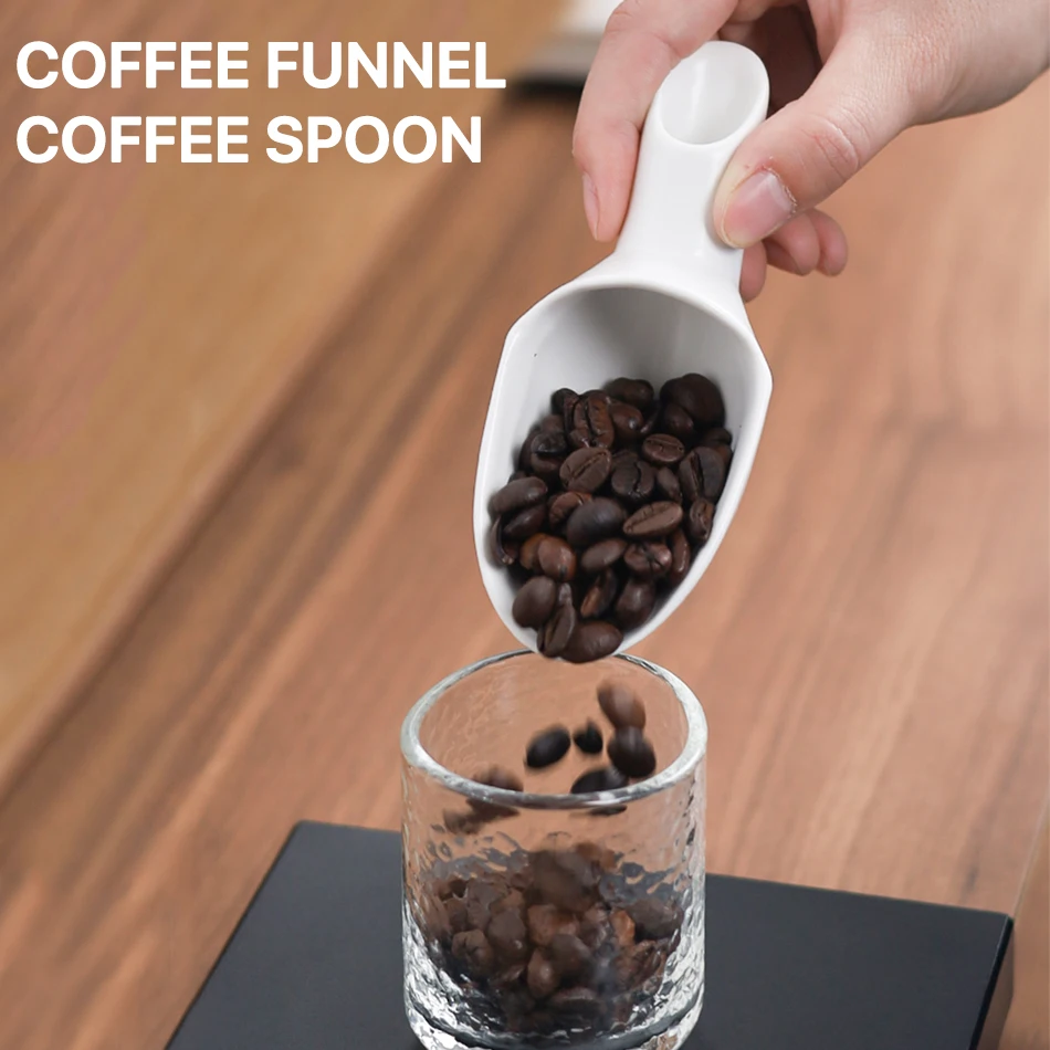 Coffee Bean Spoon Espresso Funnel Coffee Measuring Scoop Ceramics Dosing Spoon 15g Beans Tea Sugar Coffee Accessories