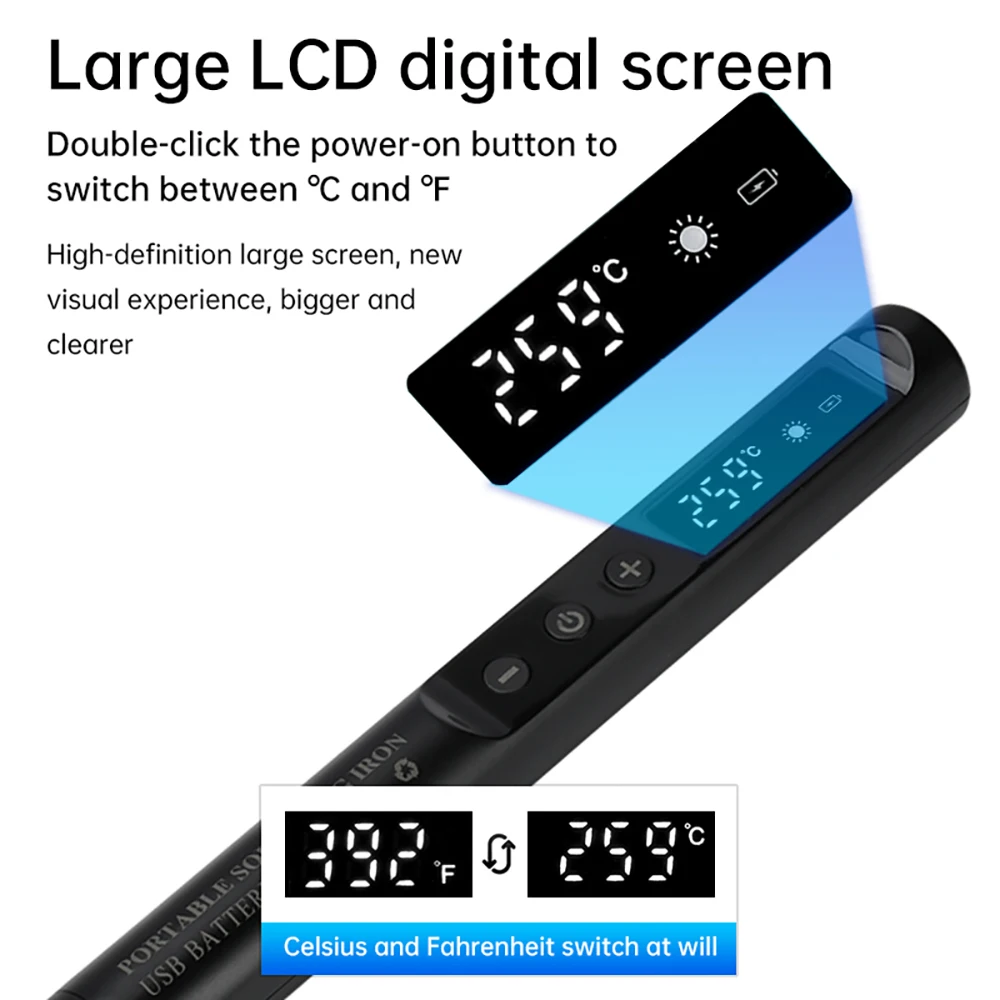 USB Soldering Iron Mini Small Soldering Iron Set Portable Household Type-C Interface 800mAh Battery Adjustable Temperature