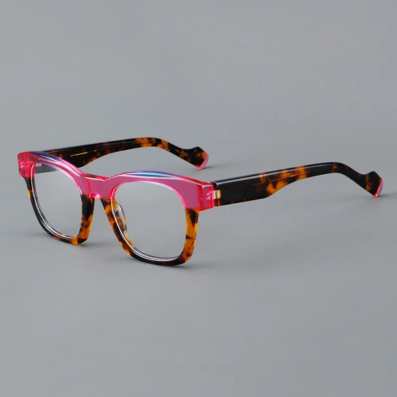 

Vintage color matching glasses frame literary fashion acetate glasses frame can be equipped with prescription glasses.