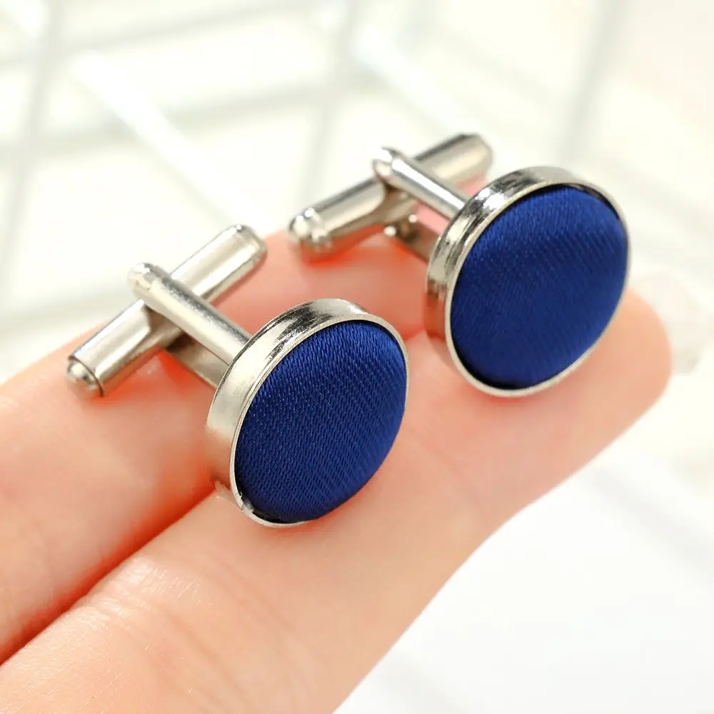 High Quality Luxury Stylish Round Plain Solid Color Mens Cufflinks Clothes Buttons Shirt Cuff Links Apparel