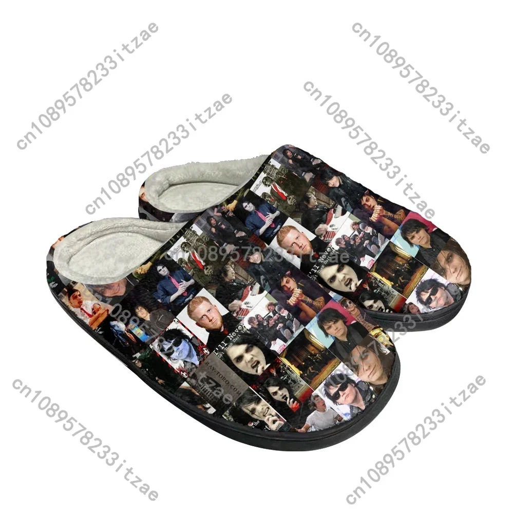 My Chemical Romance Fashion Cotton Custom Slippers Mens Womens Teenager Plush Casual Keep Warm Shoes Thermal Comfortable Slipper