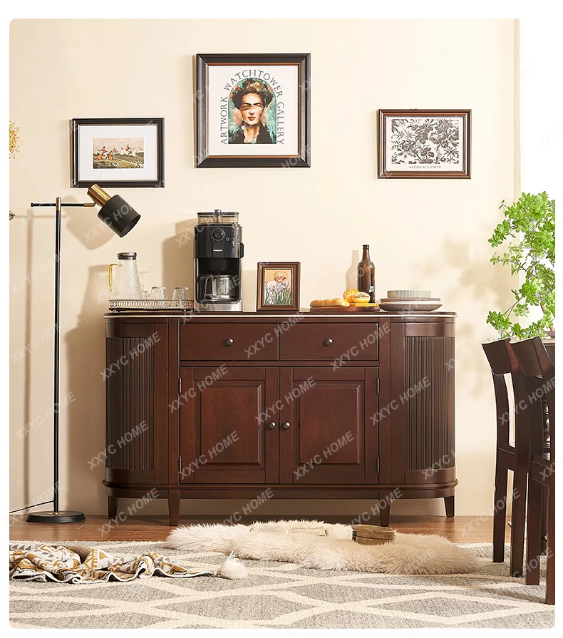 light luxury all solid wood dining edge/modern storage wine cabinet furniture  FT