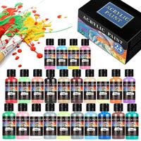 24 Colour Acrylic Paint Colors Bottled Acrylic Paint Set Paint For Fabric Clothing Painting Rich For Leather DIY Pigment