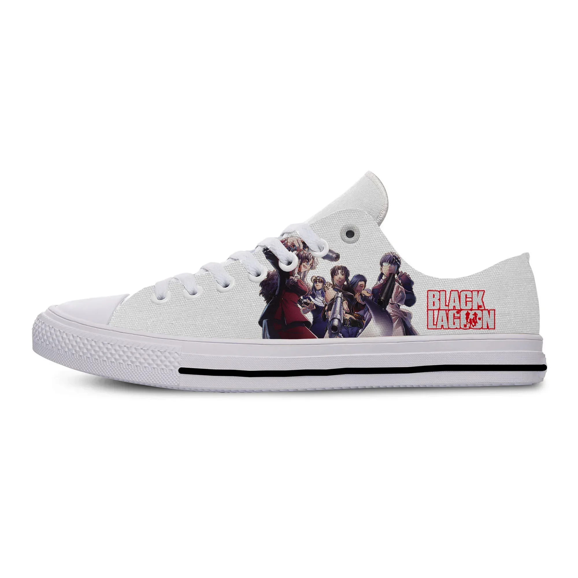 Men'S Shoes Black And White - Tênis de Cano Alto Anime Black