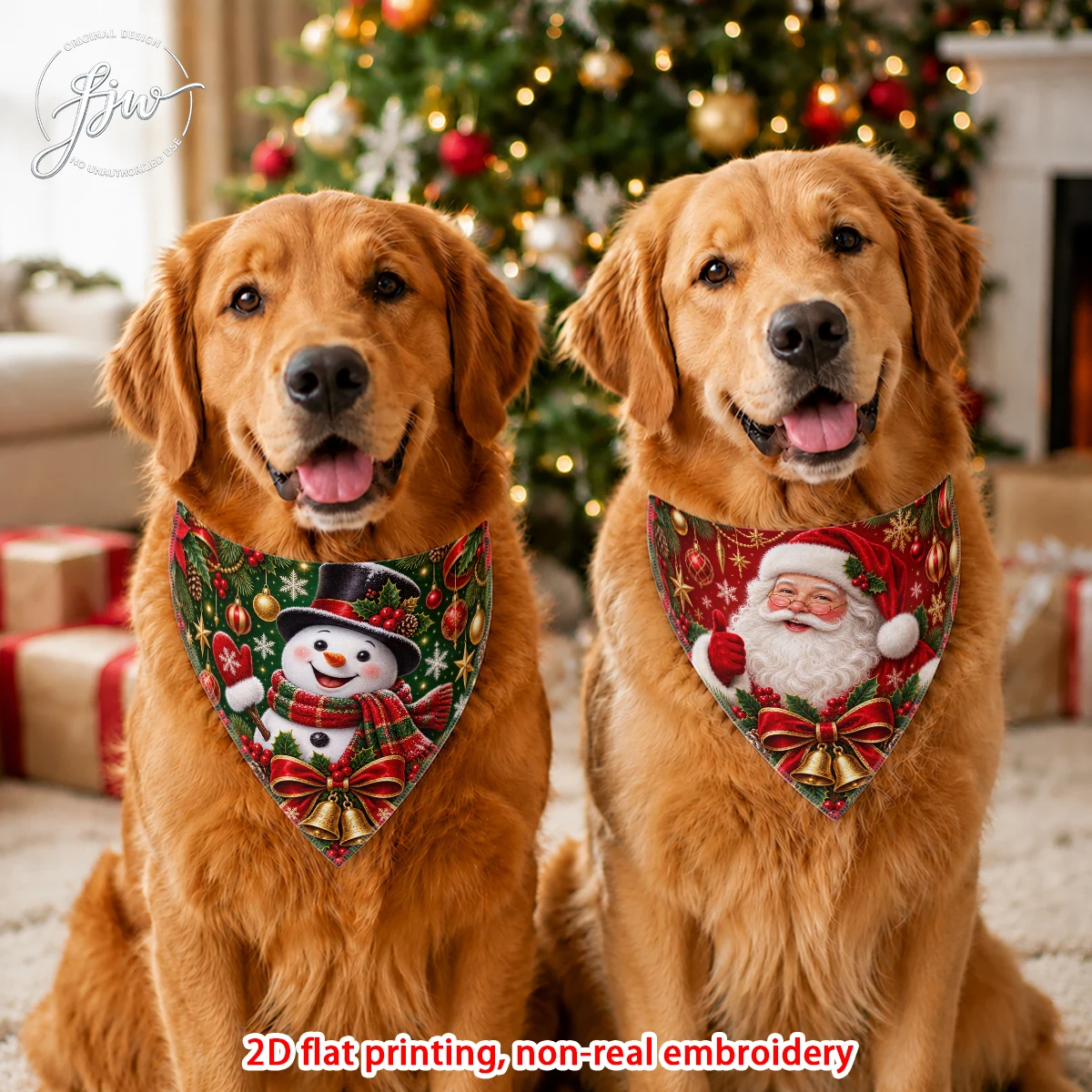 Christmas Pet Bandana Set 4