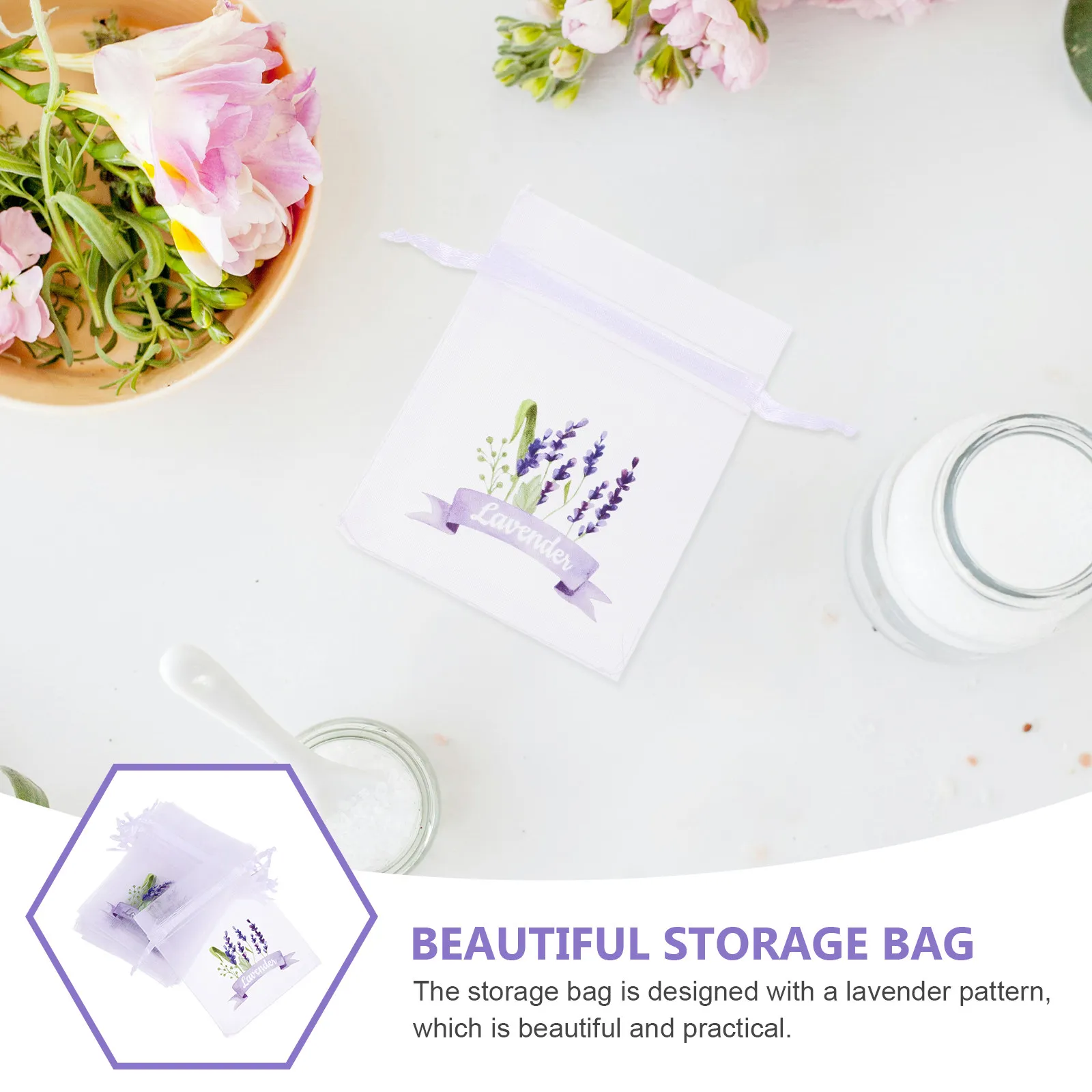 20Pcs Empty Sachet Bags Mesh Drawstring Lavender Pouches for Aromatherapy Storage Jewelry Herbs Wardrobe Freshener Multi Use