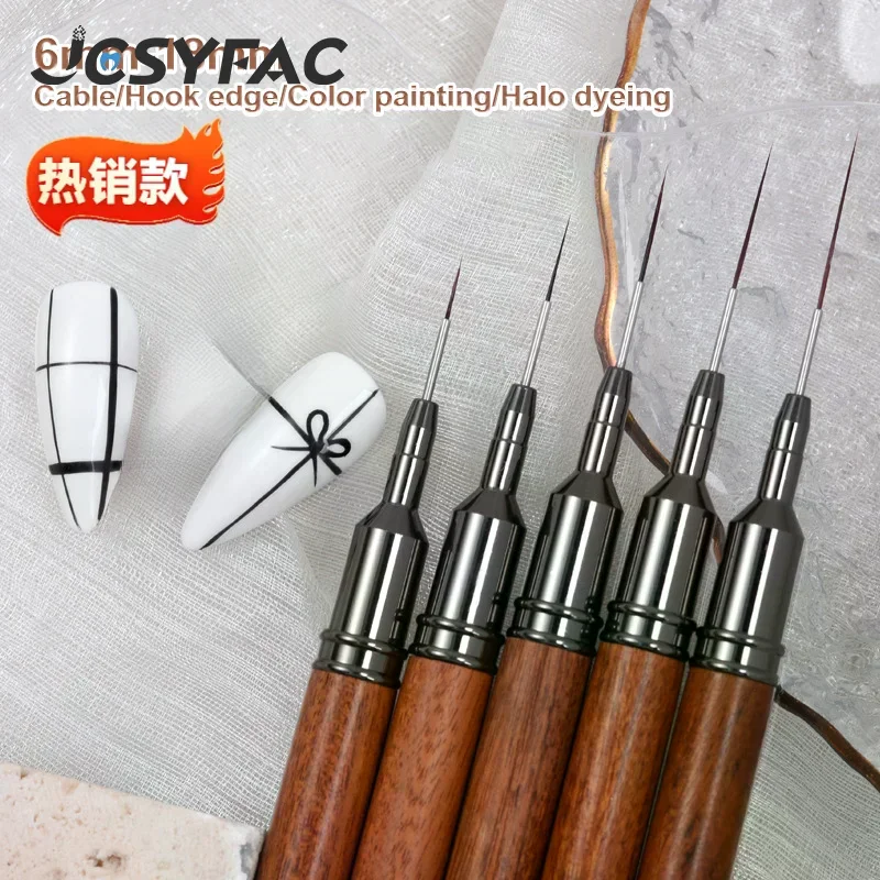 1PCS 6/9/12/15/18mm Nail Liner Brush Drawing Lines Stripe Painting Flower Pen Nail Art Manicure Sandalwood Handle