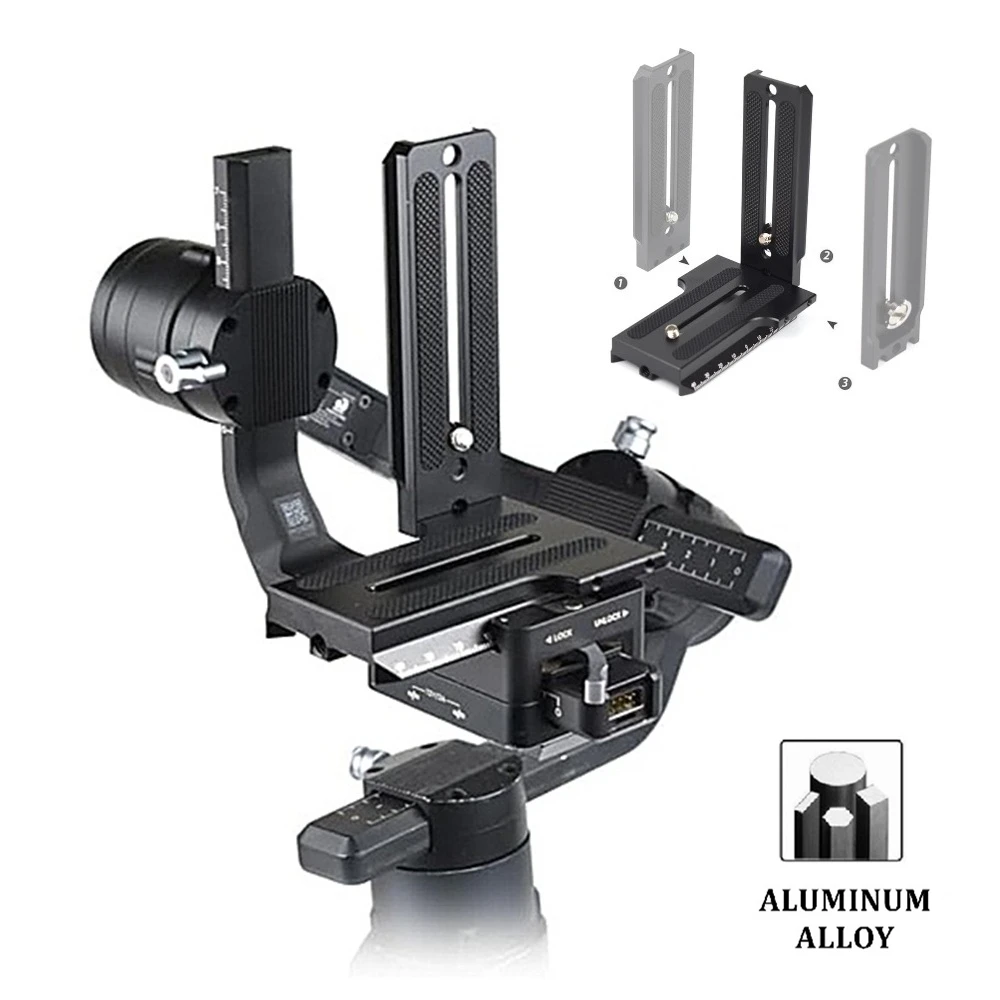 Suporte em L para Estabilizador Zhiyun Weebill-S Crane 2/3, Placa de Liberação Rápida Vertical Compatível com DJI Ronin-S RSC2 RS2/3/4