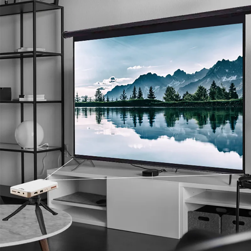 s90 Android system Mini DLP Android Projector WiFi Bluetooth 4.0 Portable Video Projector Home Cinema Support Miracast Airplay