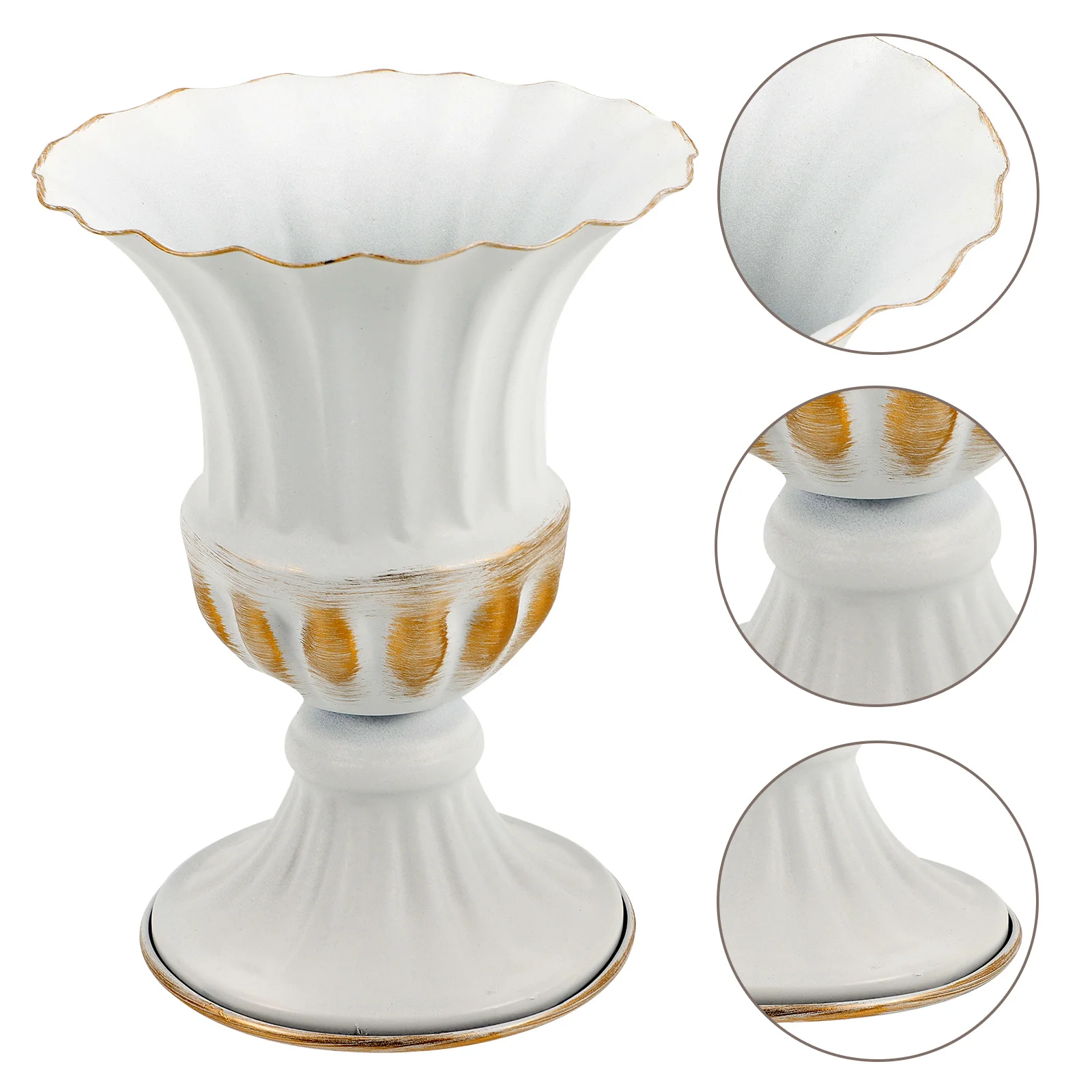 

Decorative Cemetery Vase Set of 3 Rustic Iron Urn Planter for Graves Memorial Day Grave Decoration Garden Flower Holder