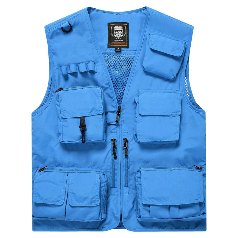 7XL Plus Size Mens Outdoor Safari Vest Summer New 15 Pockets Versatile SWAT Camo Cargo Fishing Photography Camping Tactical Vest