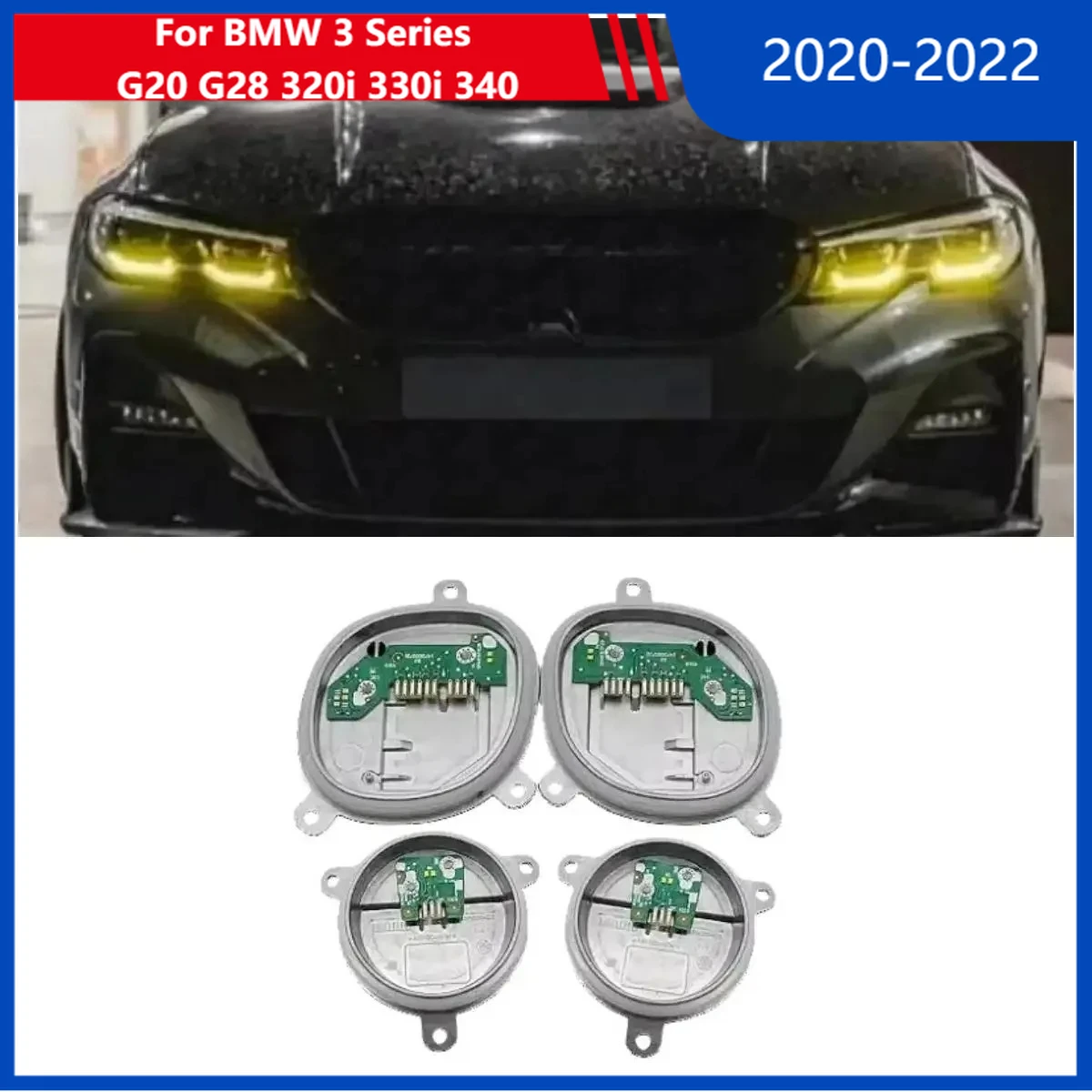 

For 2020-2022 BMW 3 Series G20 G28 320i 330i 340 LED Headlights Yellow LED Angel Eye Daytime Running Light Module PCB Board Chip