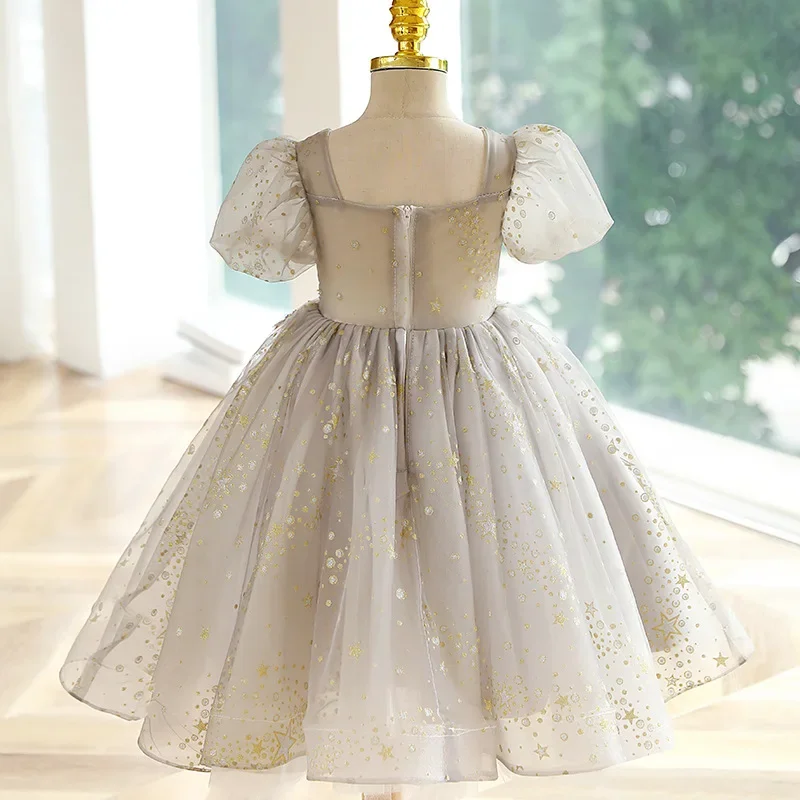 Teenager Girls Piano Performance Baby Girls Birthday Party Dress Sequ Elegant Dresses Evening Costume Vestidos 4 To 12Y