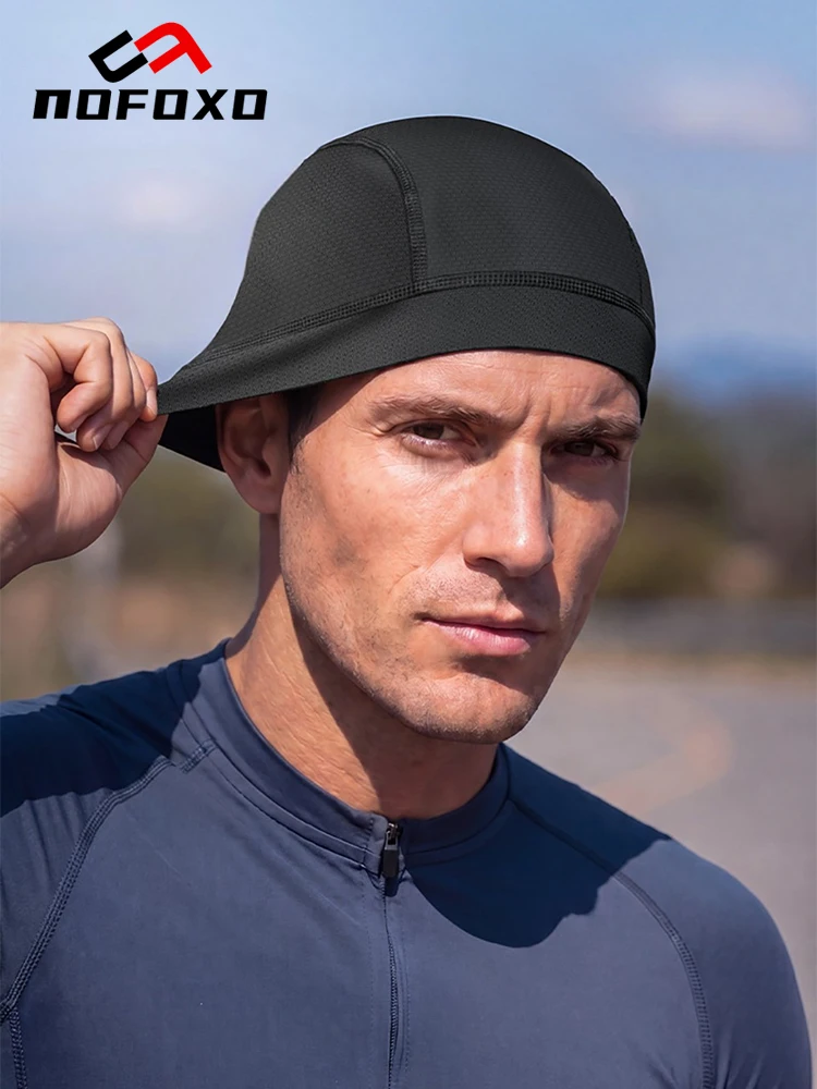 AliExpress nofoxo NOFOXO Summer Quick-dry Bicycle Breathable Hat Sweat Absorbent Helmet Inner Liner Cap Unisex Skull Cap Sports Cycling Outdoor