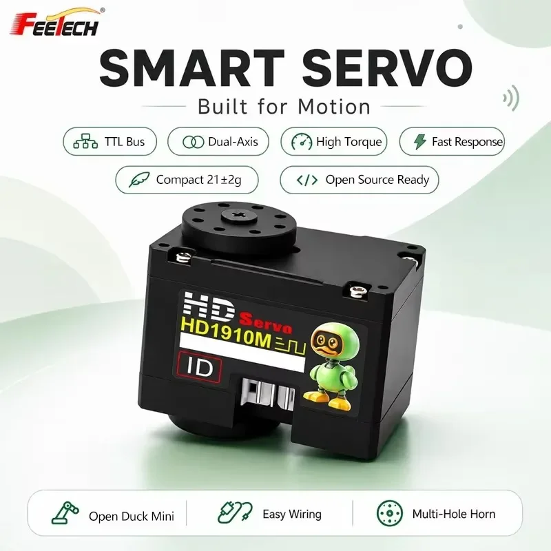 FEETECH HD1910M 360 Degree Dual Axis Servo for Robot Arm with 12-Bit Magnetic Encoder TTL Control Metal Gears 1:320