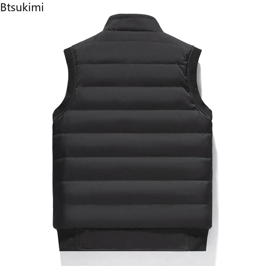 Winter Men's Fleece Warm Vests Sleeveless Casual Jackets Men Outdoor Waterproof Vest Coats Stand Collar Windproof Waistcoats 8XL