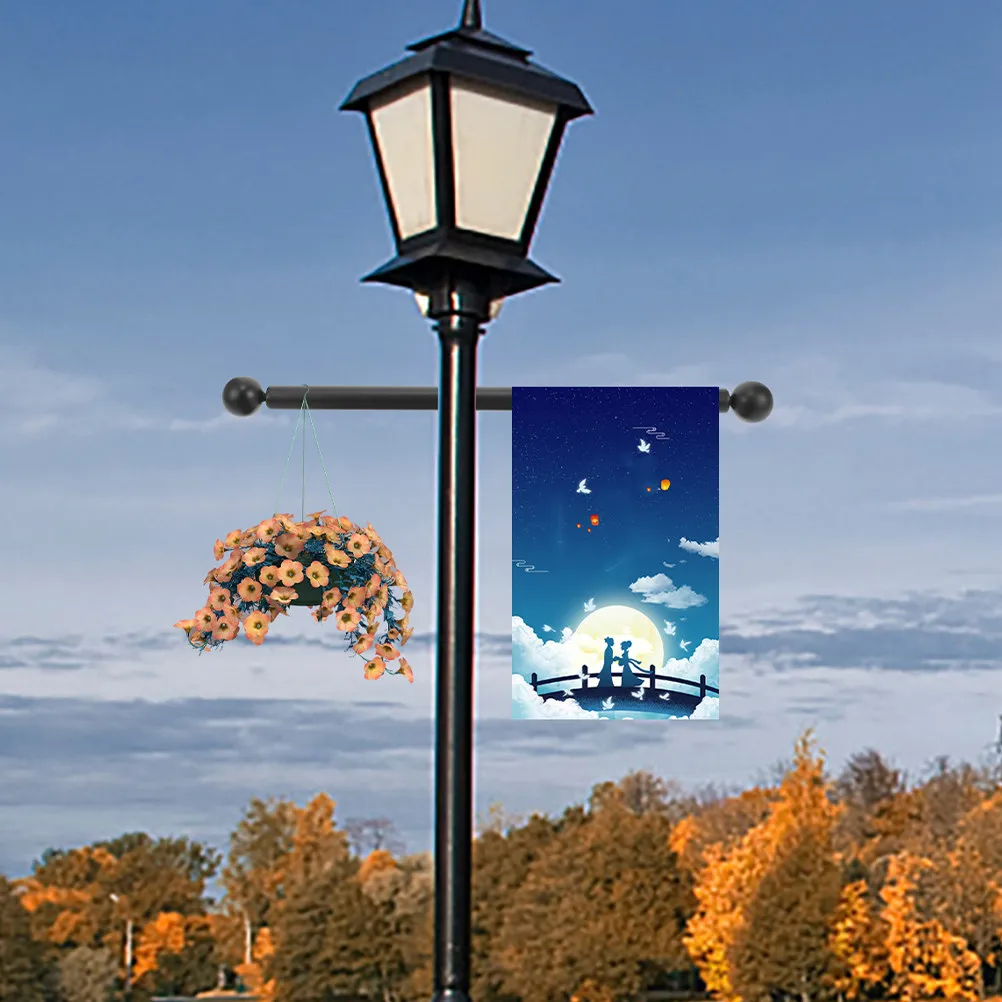 3Pcs Lamp Post Arm Rest Rod Heavy Duty Aluminum Alloy Flag Holder for Outdoor Light Pole Garden Use Lamp Post Cross Arm