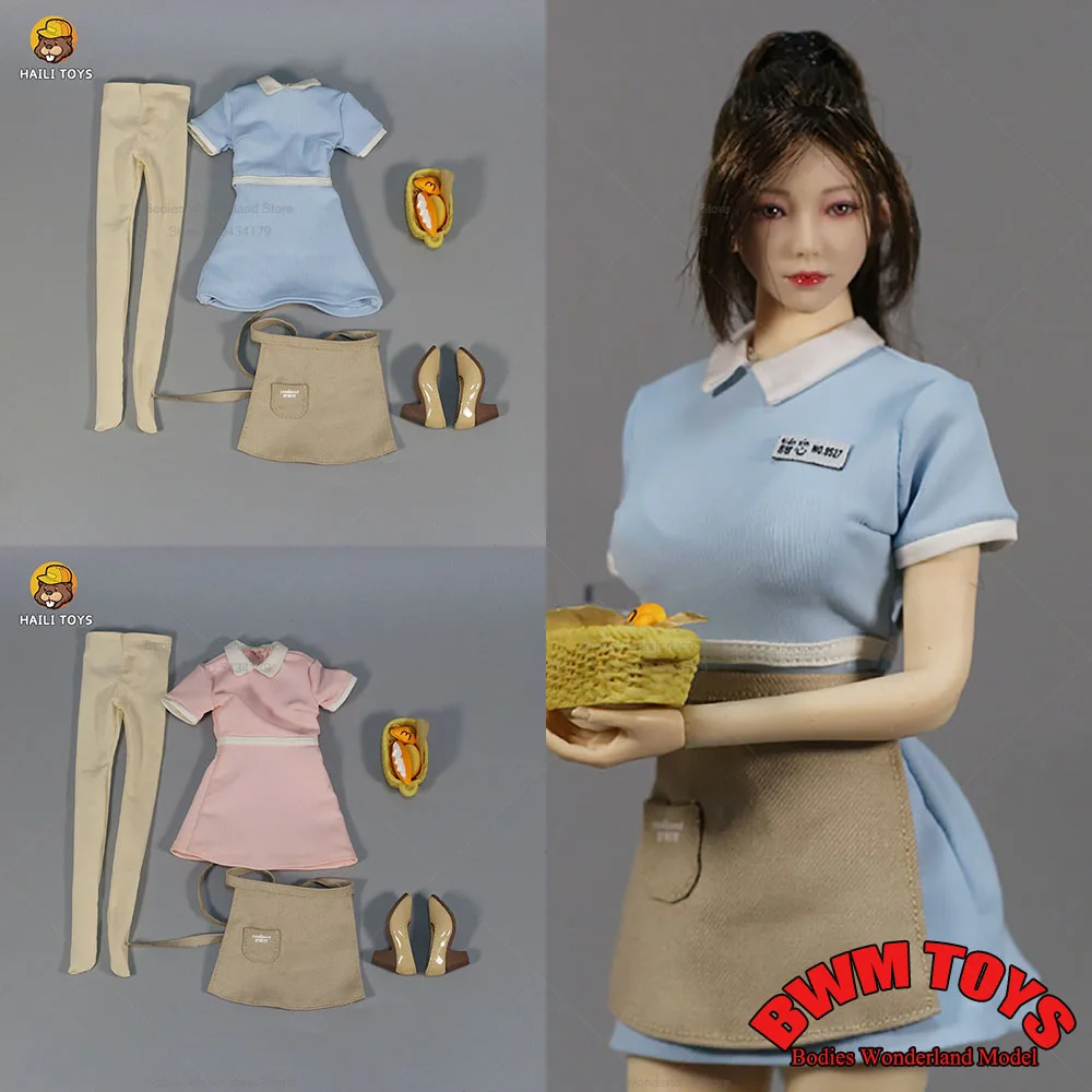 HAILI TOYS 1/6 Scale Fashion Female Cute Girl Sister Work Costume Clothes Suit Model Fit 12-inch Action Figure Dolls