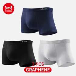 MiiOW 3pcs Cotton Men Boxers Underwear Fashion Print Breathable Men's Panties Boxershorts 5A Antibacterial Man Underpants Trunks