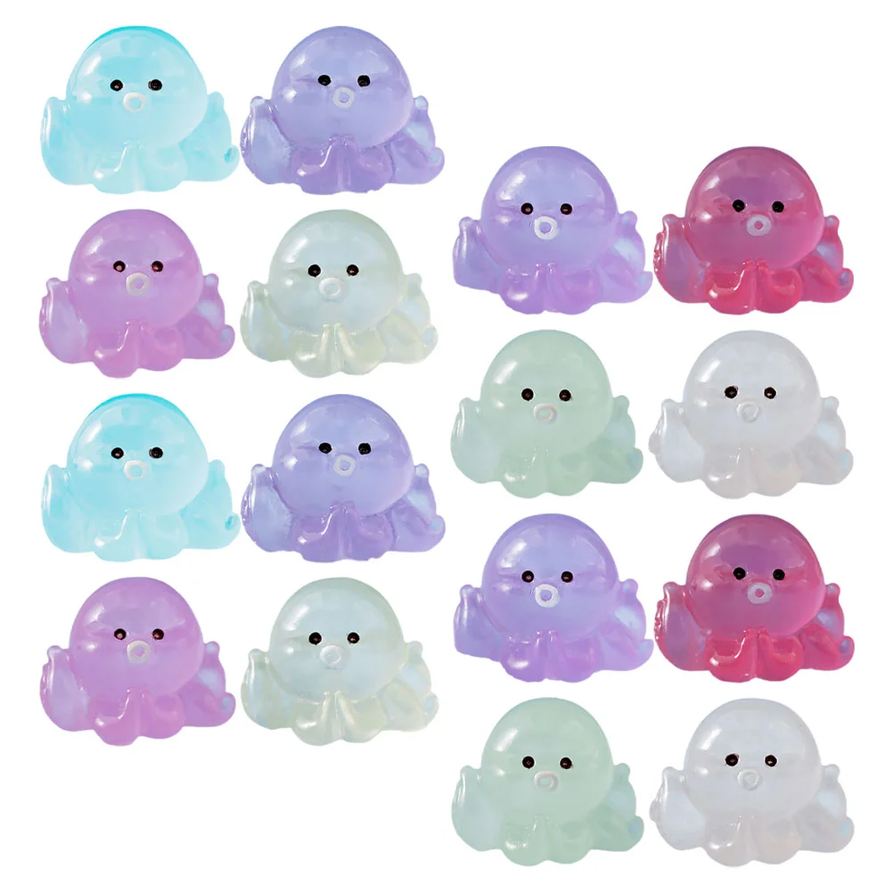 

16 Pcs Sea Decor Cartoon Miniature Octopus Figurines Garden Statues Party Decorations