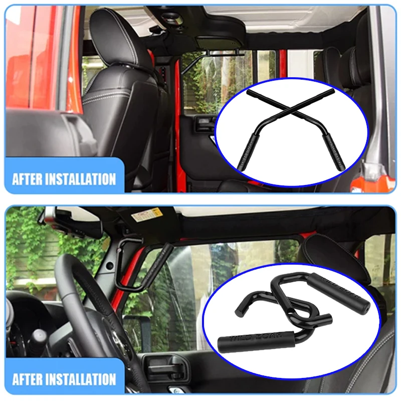 

Rear & Front Grab Bar Steel Grab Handles For2007-2018 Jeep Wrangler JK 4 Door JKU Armrest handle Accessories