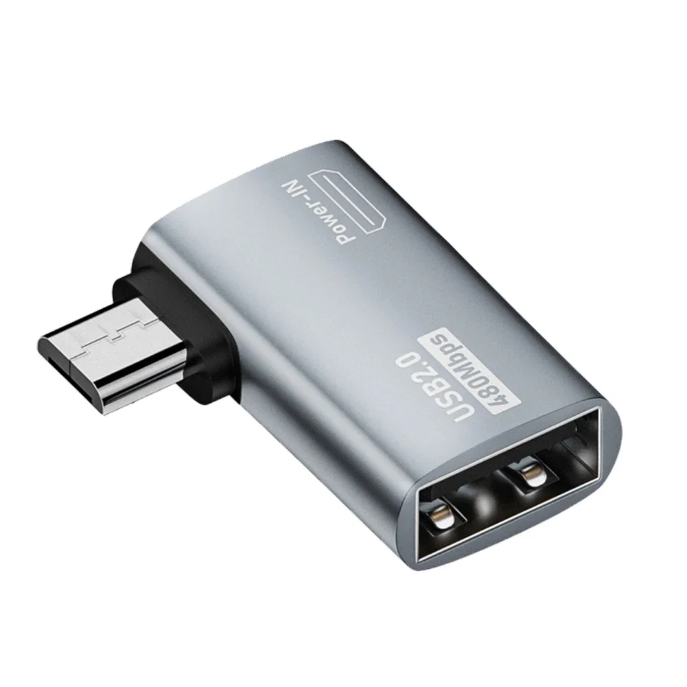 Adaptador OTG Micro USB a conector USB en ángulo para TV y tablet - imagen 2