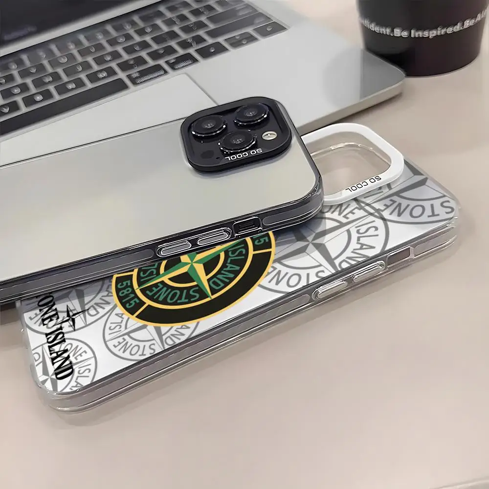 Coque de téléphone A-islands-stones-P pour iPhone 17 Pro Max 16 Pro Max 15 14 13 11 12 Mini Xs X Xr 7 8 Plus Se Couleur Argent