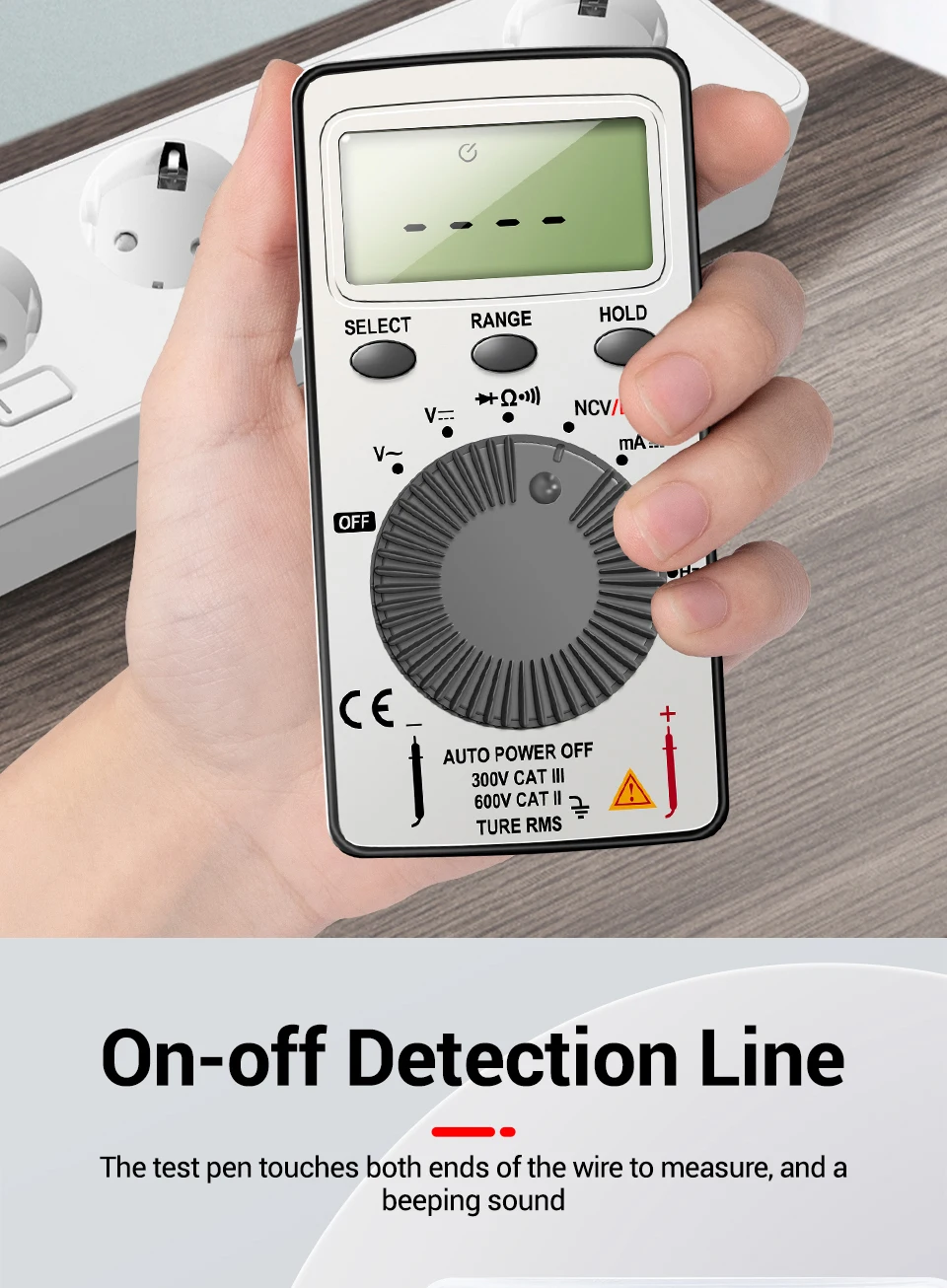 ANENG AN101 Mini-Digitalmultimeter aus ABS-Material, 4000 Zähler, NCV-Detektor, Datenhaltefunktion, automatische Abschaltung für elektronische Wartungsarbeiten – Detail 5