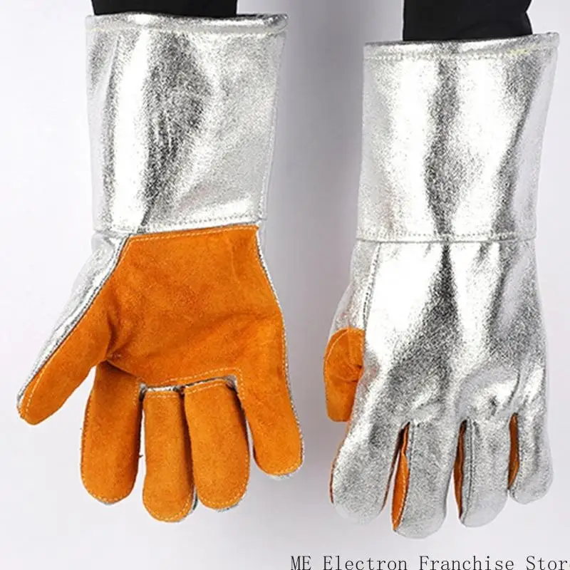 High Temperature Leather Safety Work Gloves Heat Resistant Glove Thickend Thermal Insulating Gloves for Welding Baking