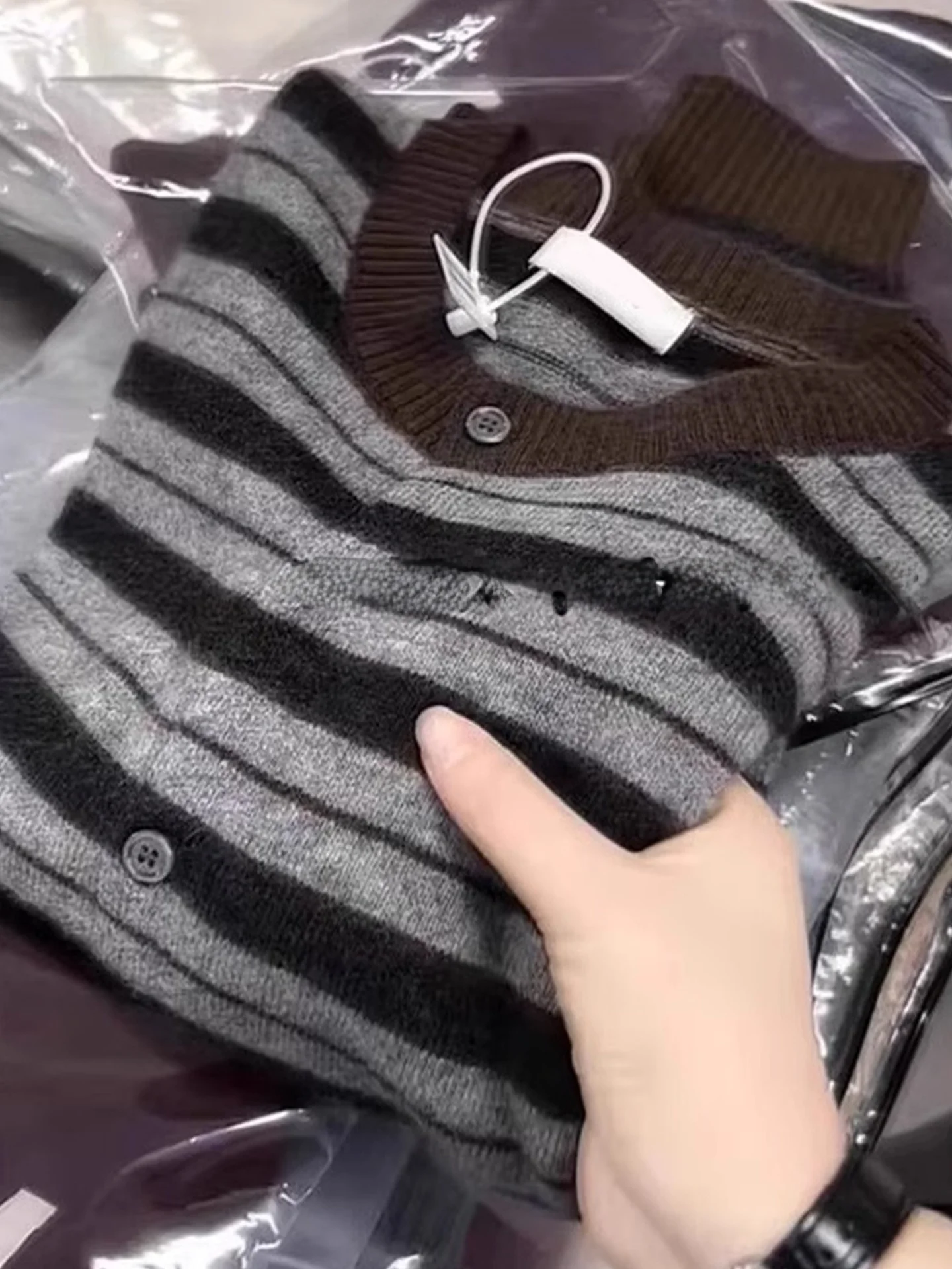 Coréen Sle couleur Blo Camere pull Long Sve tricoté Cardigan Simple Unique Faion haut Anti-âge luxe vêtements d'hiver