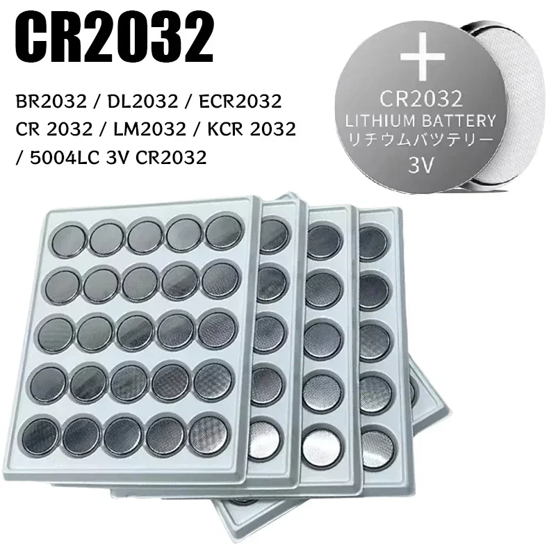 5PCS CR2032 3V 200mAh Disposable Button Battery BR2032 DL2032 ECR2032 3V CR 2032 Electronic Watch Button Lithium Ion Battery